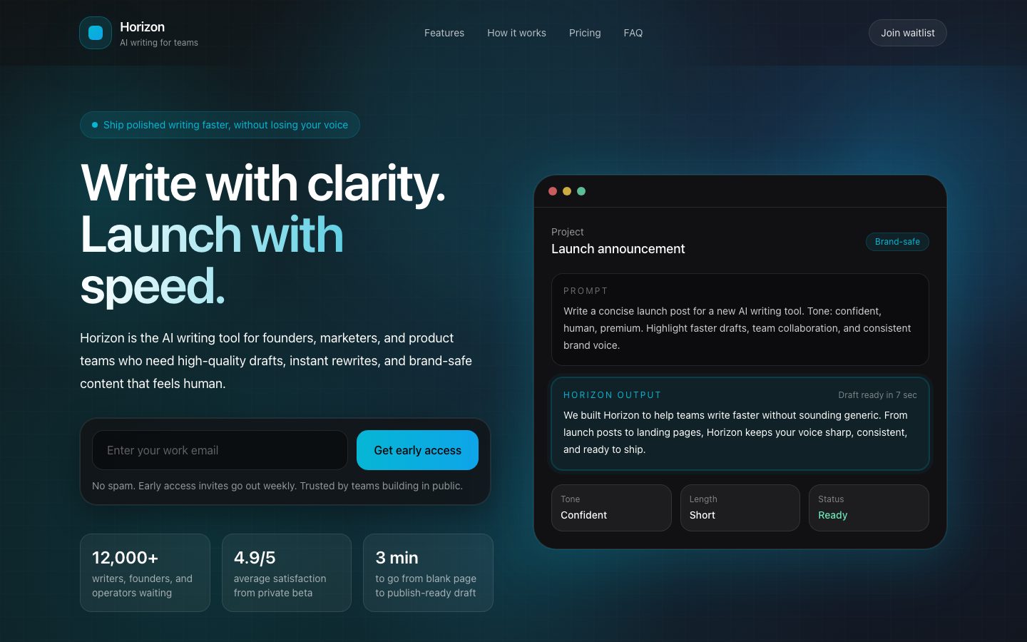 Horizon — live screenshot