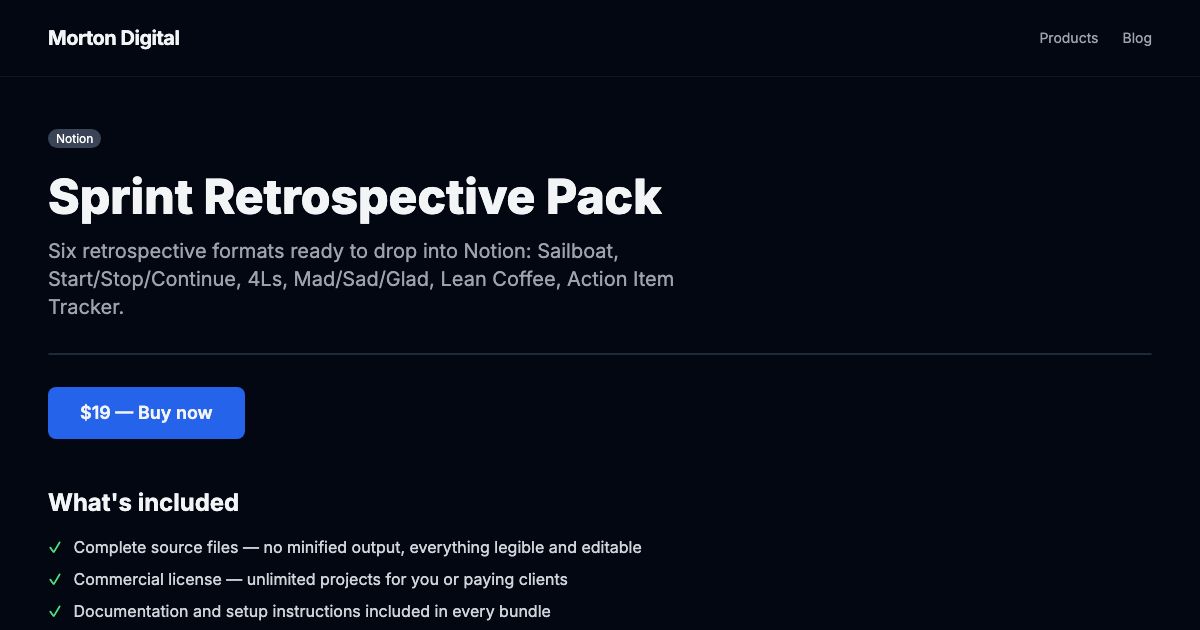 Sprint Retrospective Pack preview