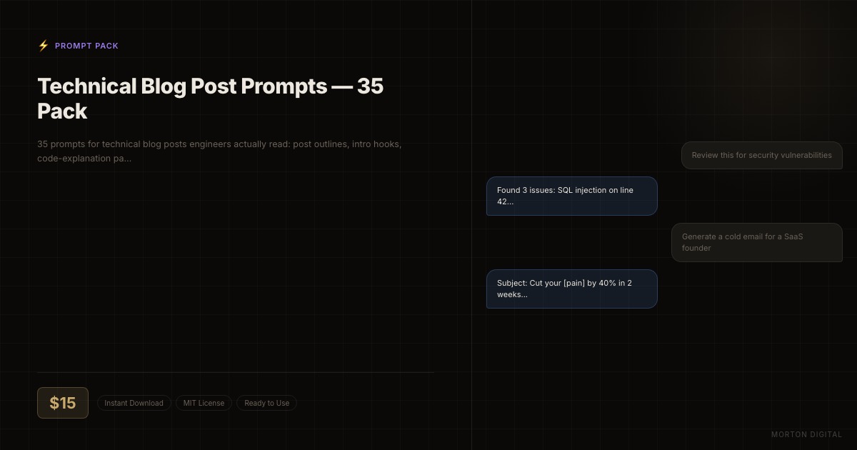 Technical Blog Post Prompts preview