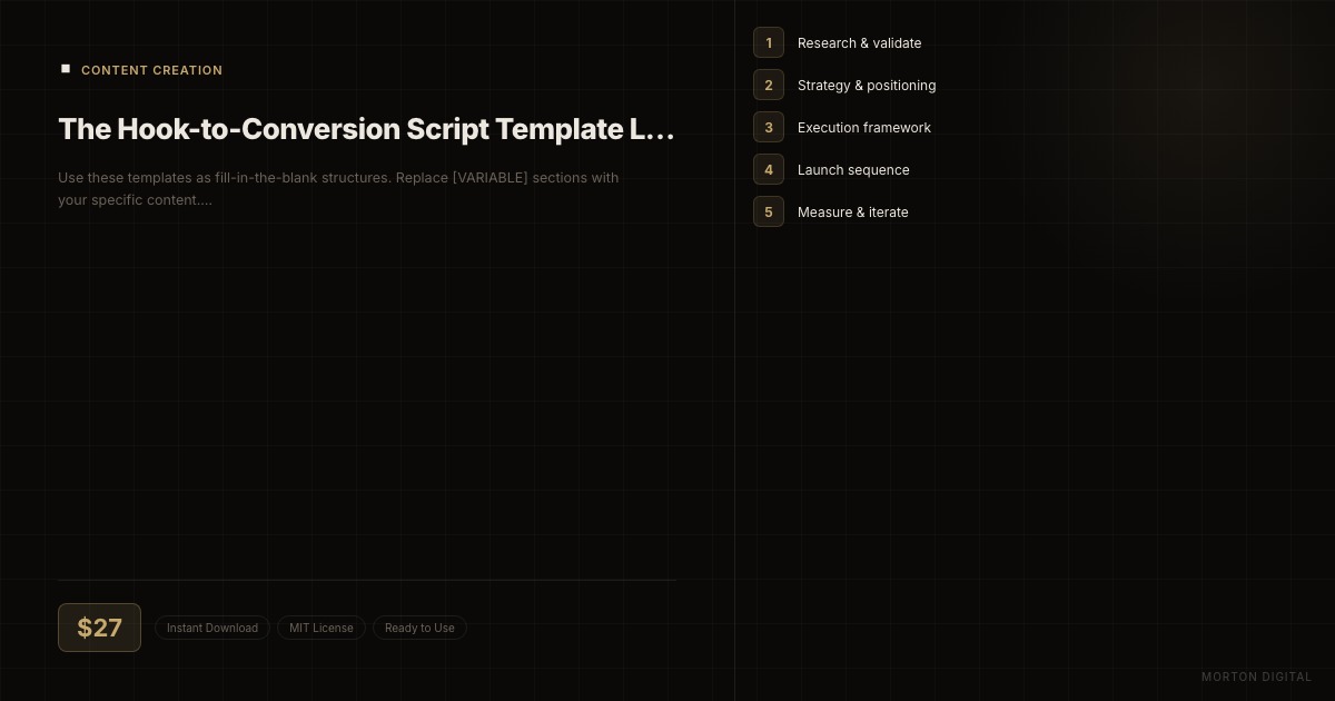 The Hook-to-Conversion Script Template Library (By Platform) preview